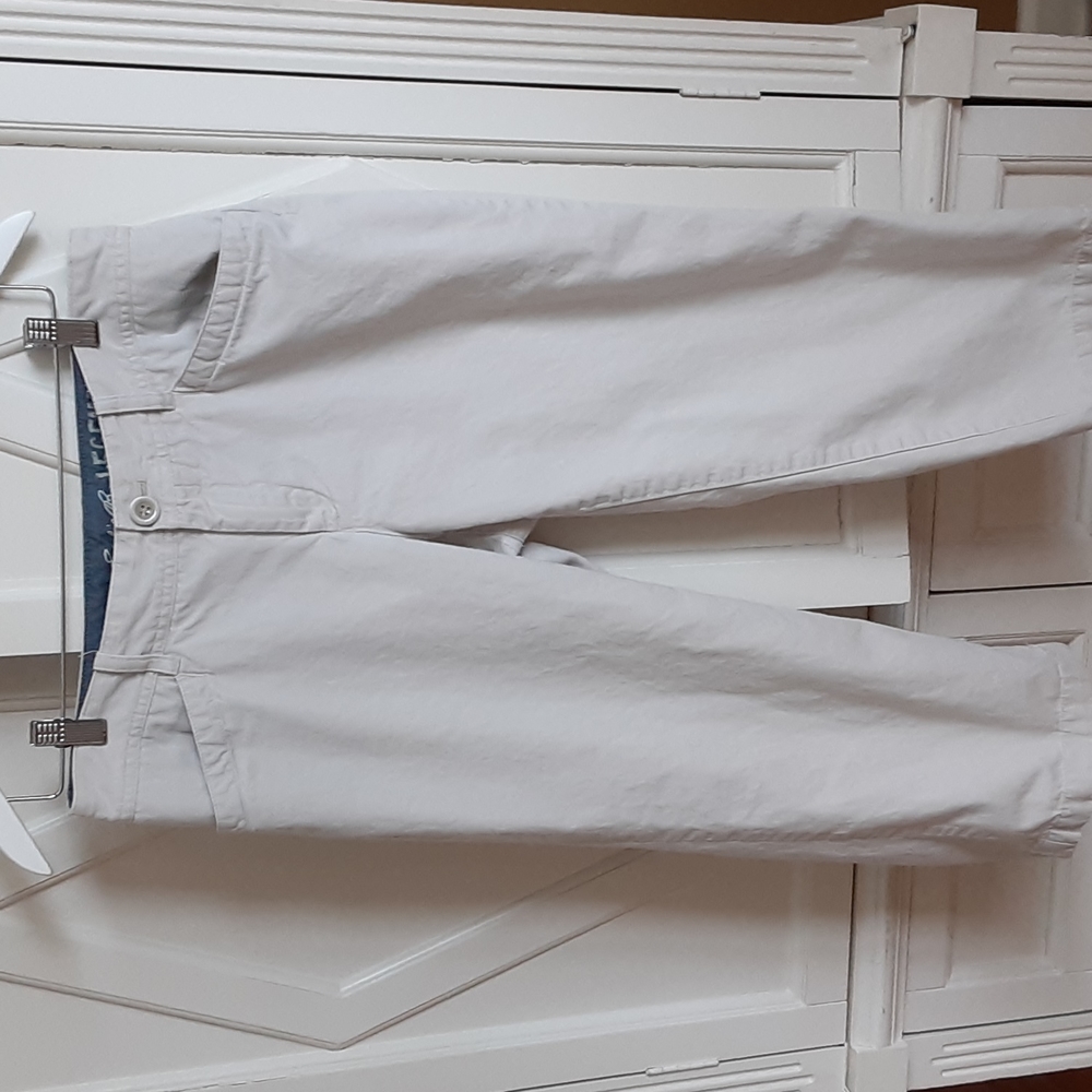 Eddie Bauer Legend Wash Crop Pants Women's Sz 12 Stone Midrise
